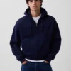 Vintagesoft oversized cropped hoodie met rits