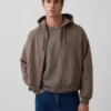 Vintagesoft oversized cropped hoodie met rits