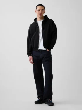 Vintagesoft oversized cropped hoodie met rits
