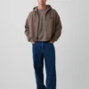 Vintagesoft oversized cropped hoodie met rits