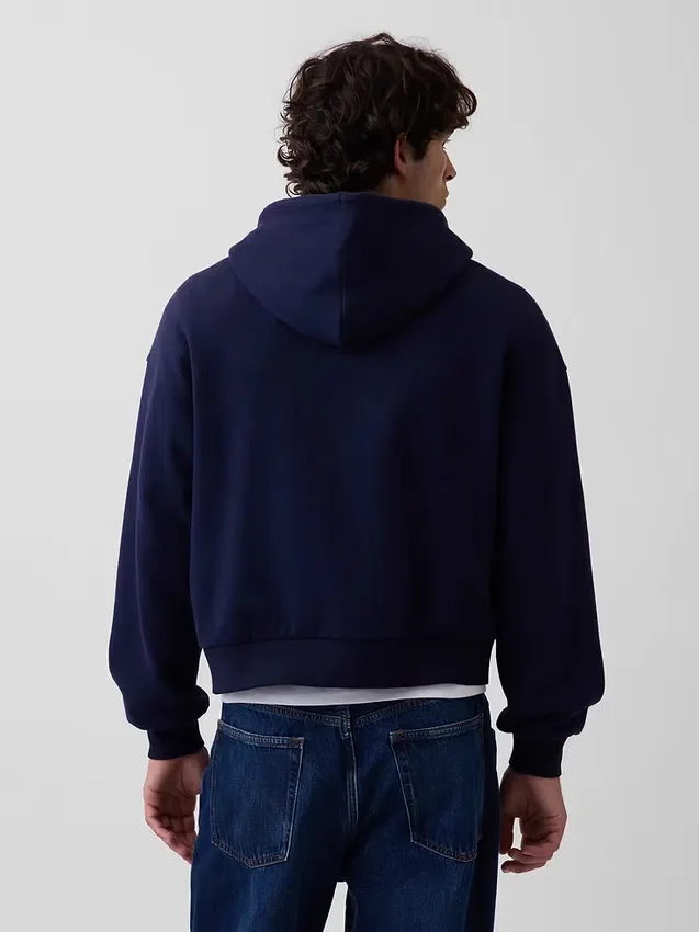 Vintagesoft oversized cropped hoodie met rits