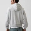 Vintagesoft oversized cropped hoodie met rits