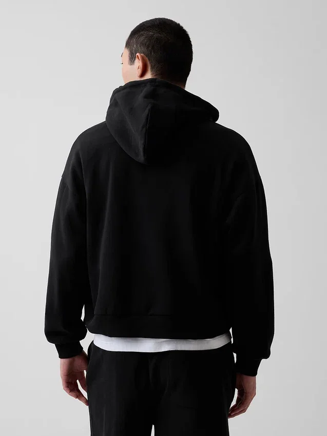 Vintagesoft oversized cropped hoodie met rits