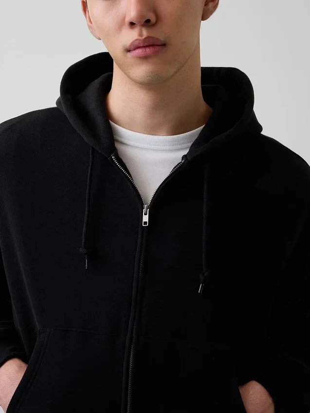Vintagesoft oversized cropped hoodie met rits