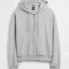 Vintagesoft oversized cropped hoodie met rits