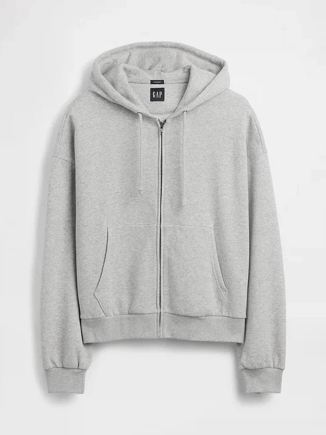 Vintagesoft oversized cropped hoodie met rits
