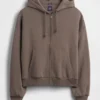 Vintagesoft oversized cropped hoodie met rits