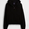 Vintagesoft oversized cropped hoodie met rits