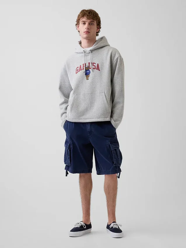Vintagesoft oversized hoodie met Americana-logo