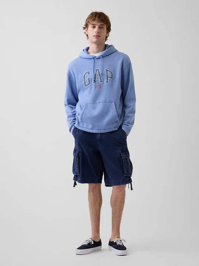 Vintagesoft oversized hoodie met Americana-logo