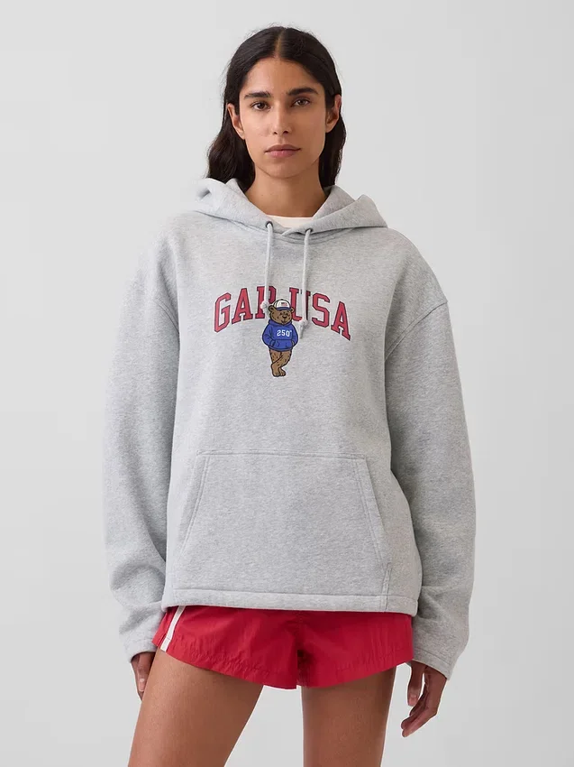 Vintagesoft oversized hoodie met Americana-logo