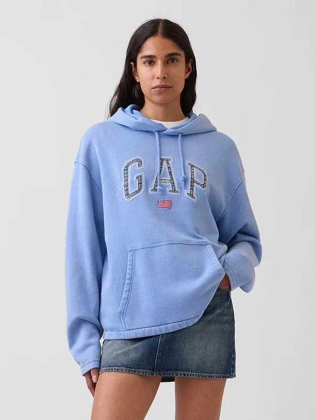 Vintagesoft oversized hoodie met Americana-logo