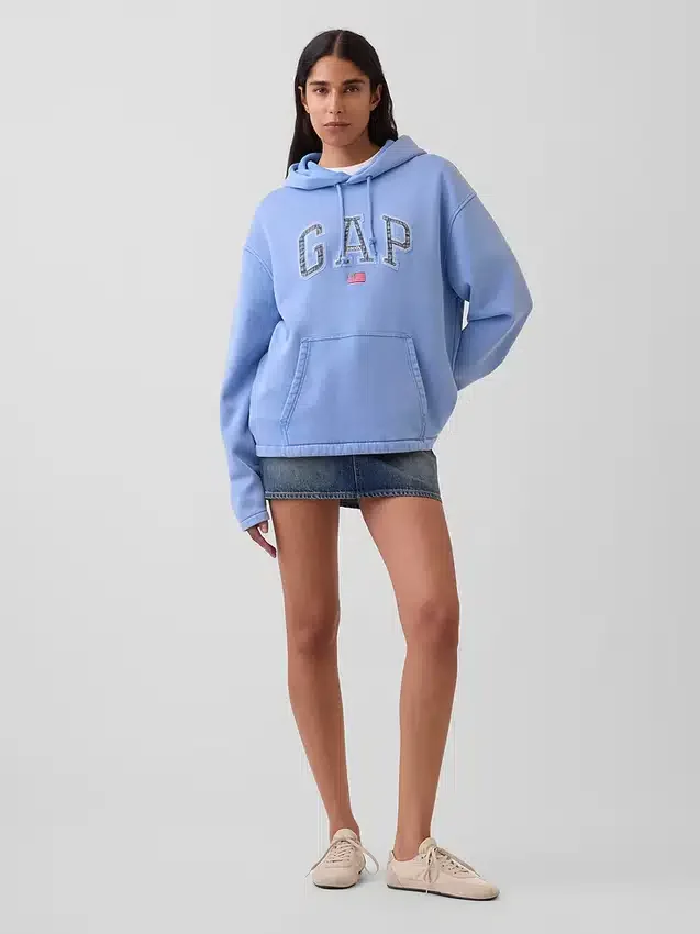 Vintagesoft oversized hoodie met Americana-logo