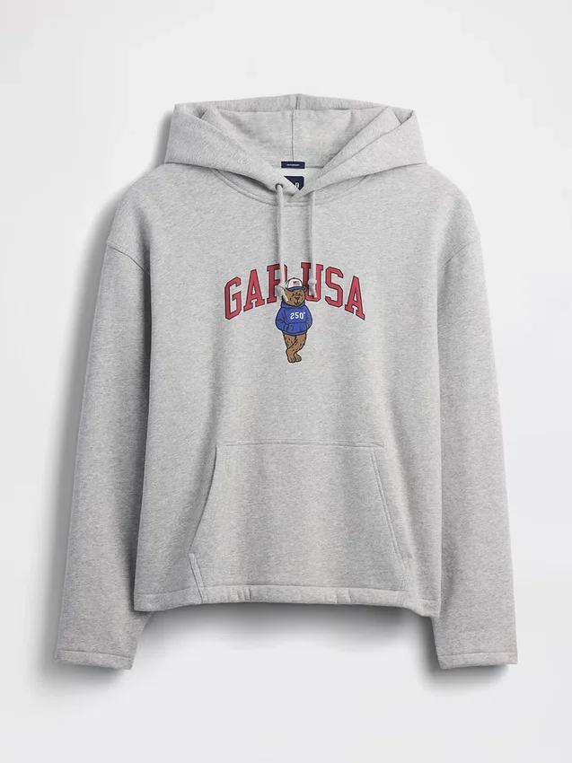 Vintagesoft oversized hoodie met Americana-logo