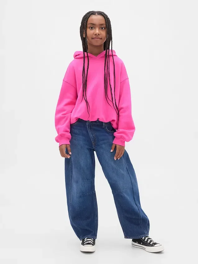 Vintagesoft oversized hoodie met bolle mouwen voor kinderen