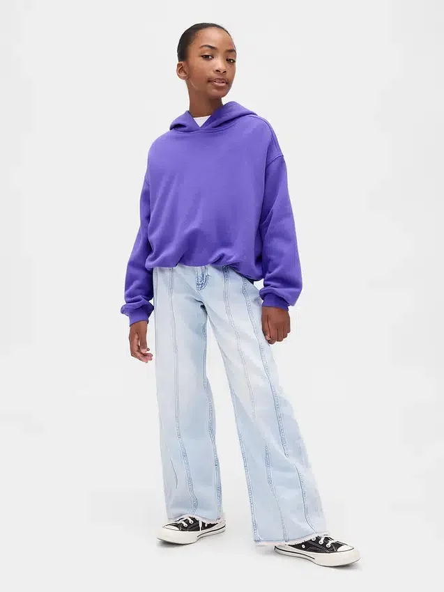 Vintagesoft oversized hoodie met bolle mouwen voor kinderen