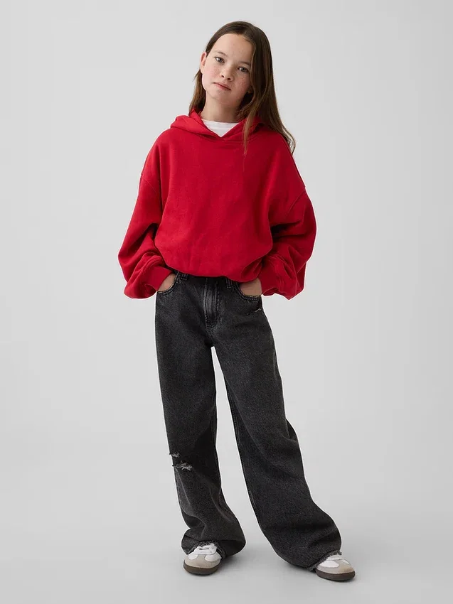 Vintagesoft oversized hoodie met bolle mouwen voor kinderen