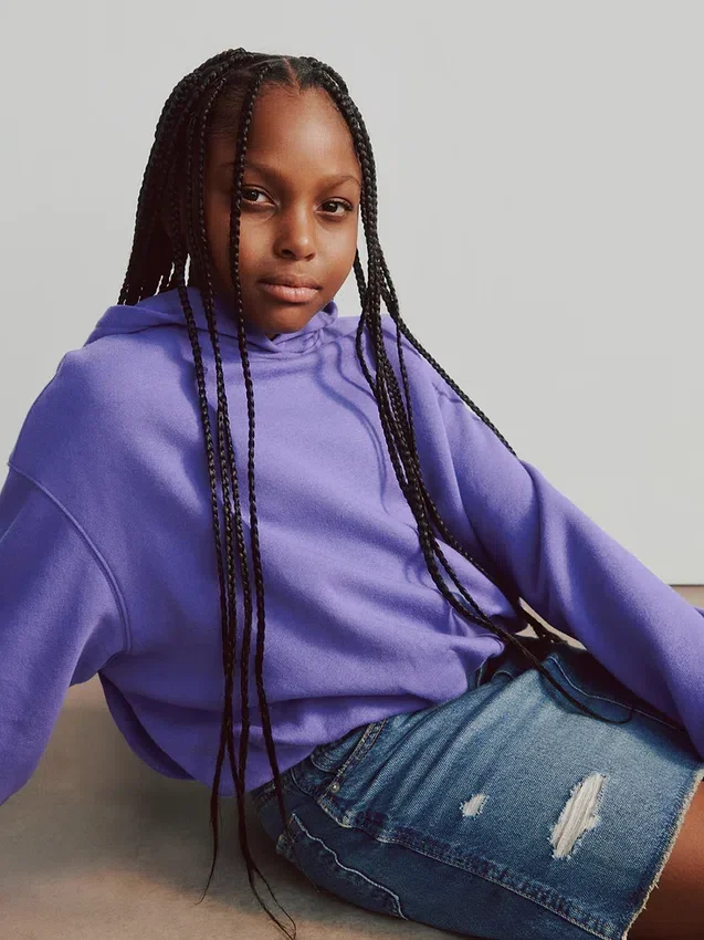 Vintagesoft oversized hoodie met bolle mouwen voor kinderen