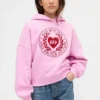 Vintagesoft oversized hoodie met hartlogo voor kinderen
