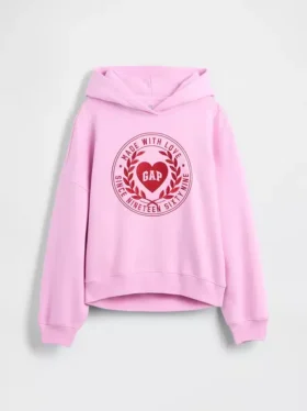 Vintagesoft oversized hoodie met hartlogo voor kinderen