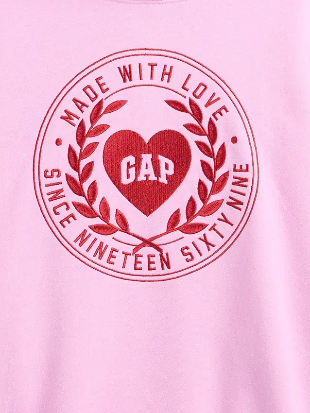 Vintagesoft oversized hoodie met hartlogo voor kinderen