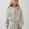 Vintagesoft oversized hoodie met rits en logo voor kinderen