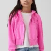Vintagesoft oversized hoodie met rits en logo voor kinderen