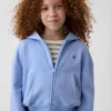 Vintagesoft oversized hoodie met rits en logo voor kinderen