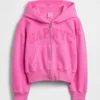 Vintagesoft oversized hoodie met rits en logo voor kinderen
