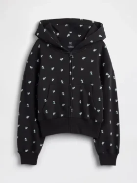 Vintagesoft oversized hoodie met rits en logo voor kinderen