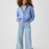 Vintagesoft oversized hoodie met rits en logo voor kinderen