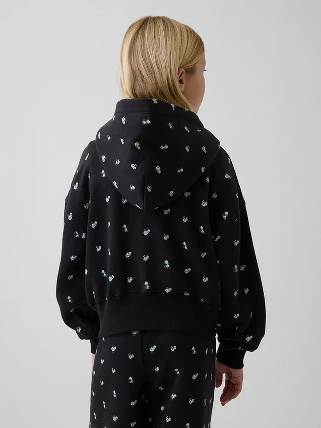 Vintagesoft oversized hoodie met rits en logo voor kinderen
