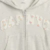 Vintagesoft oversized hoodie met rits en logo voor kinderen