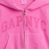 Vintagesoft oversized hoodie met rits en logo voor kinderen