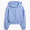 Vintagesoft oversized hoodie met rits en logo voor kinderen