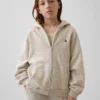 Vintagesoft oversized hoodie met rits voor kinderen
