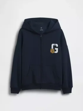 Vintagesoft oversized hoodie met rits voor kinderen