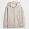 Vintagesoft oversized hoodie met rits voor kinderen