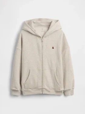 Vintagesoft oversized hoodie met rits voor kinderen