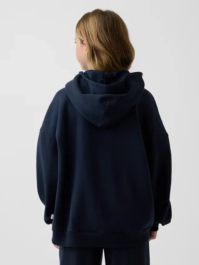 Vintagesoft oversized hoodie met rits voor kinderen