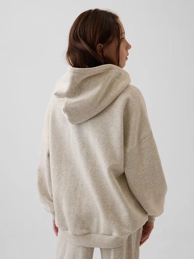 Vintagesoft oversized hoodie met rits voor kinderen