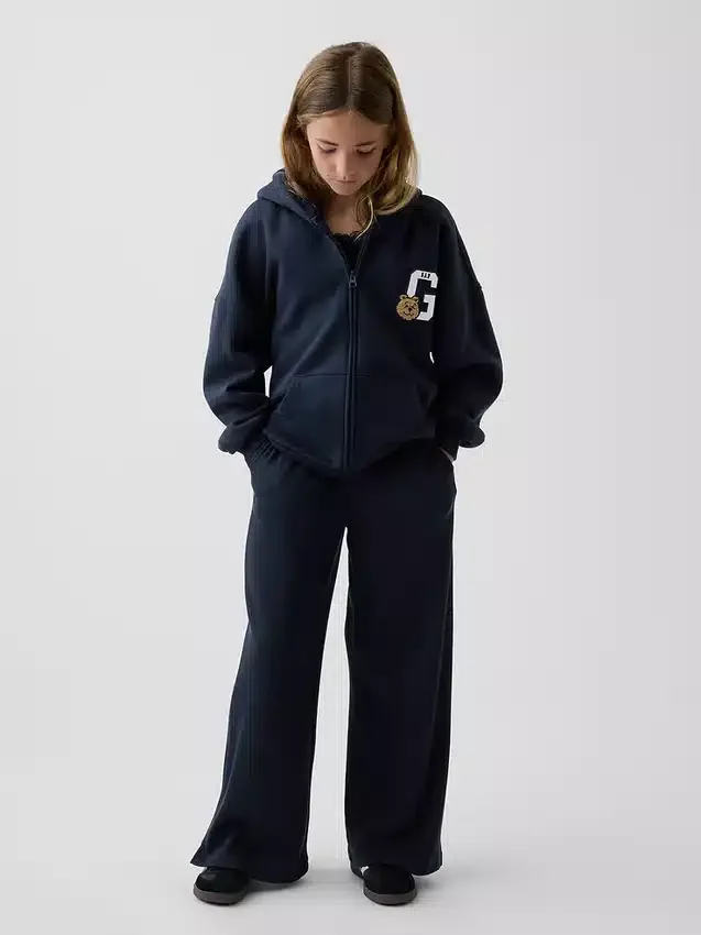 Vintagesoft oversized hoodie met rits voor kinderen