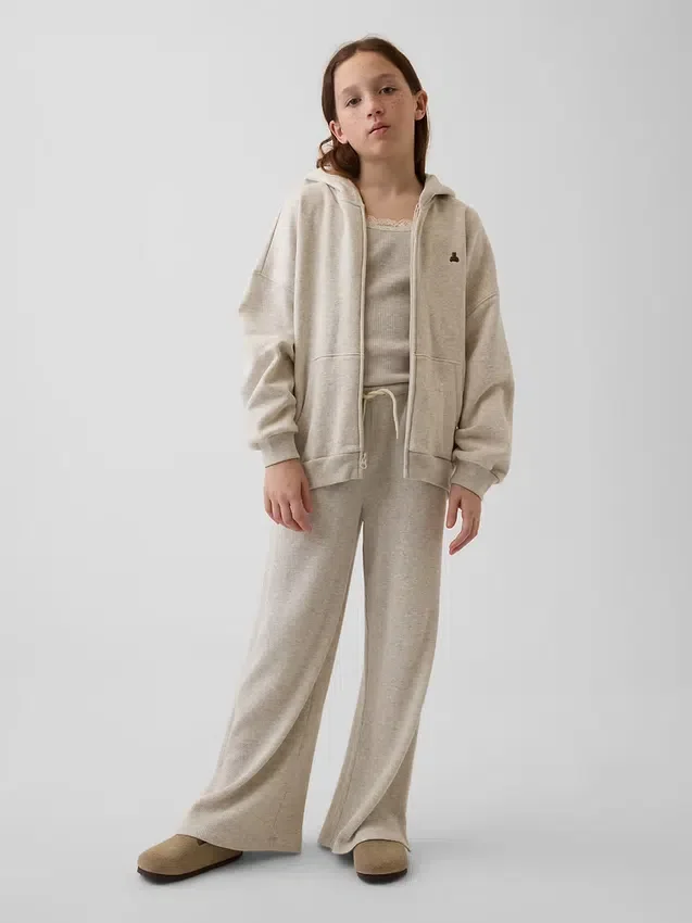 Vintagesoft oversized hoodie met rits voor kinderen