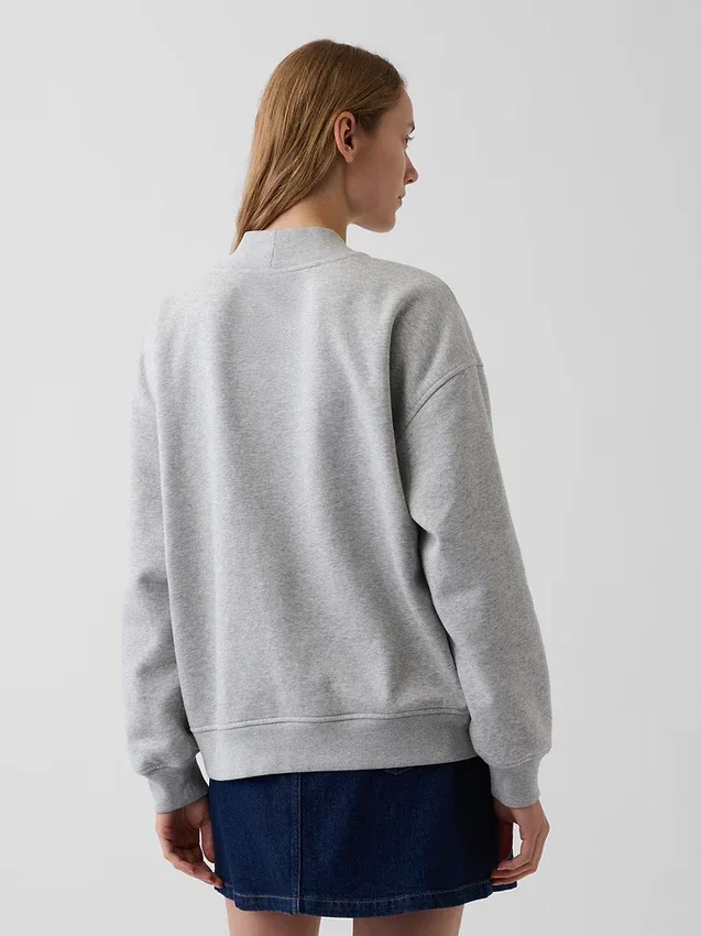 Vintagesoft oversized sweatshirt met logo en staande kraag