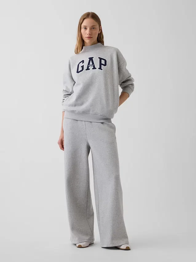 Vintagesoft oversized sweatshirt met logo en staande kraag
