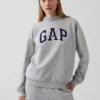Vintagesoft oversized sweatshirt met logo en staande kraag