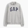 Vintagesoft oversized sweatshirt met logo en staande kraag