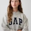 Vintagesoft oversized sweatshirt met logo en staande kraag voor kinderen