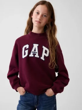 Vintagesoft oversized sweatshirt met logo en staande kraag voor kinderen