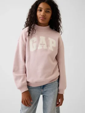 Vintagesoft oversized sweatshirt met logo en staande kraag voor kinderen